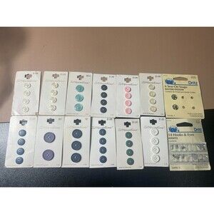 Lot of Assorted Vintage Streamlines Sewing Buttons and Accessories Old Stock